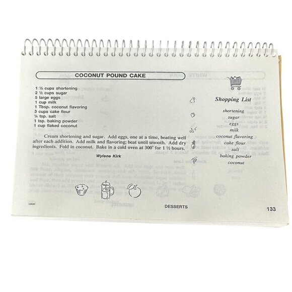 Vintage Cherished Recipes Cookbook Flora United Methodist Church Spiral Wire MS - Picture 10 of 11